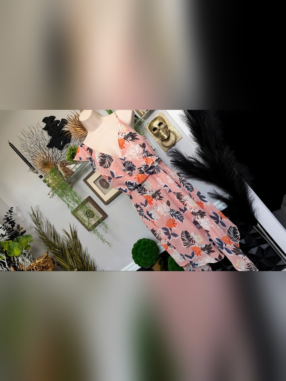 "A New Day" Pink Floral Ruffle Sun Dress SM